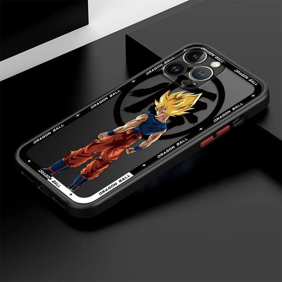 Soft Edge Case for iPhone 13 Mini 11 11 Plus 16 12 15 Pro MAX 14 XS 8 7 SE XR 16 Plus 12Pro 14Pro Hot Blooded Anime Goku view 2