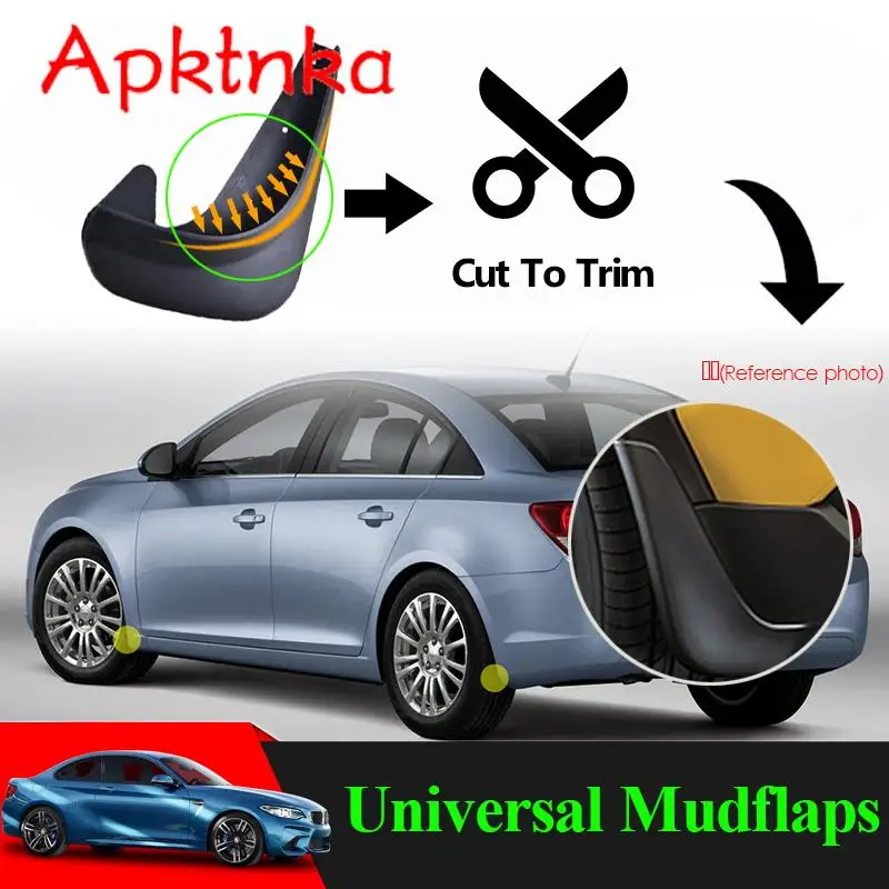 APKTNKA Set Universal Mudflaps Mud Flaps Flap Splash Guards Mudguards Car Auto Van SUV Trucks Sedan Wheel Fender Front Rear