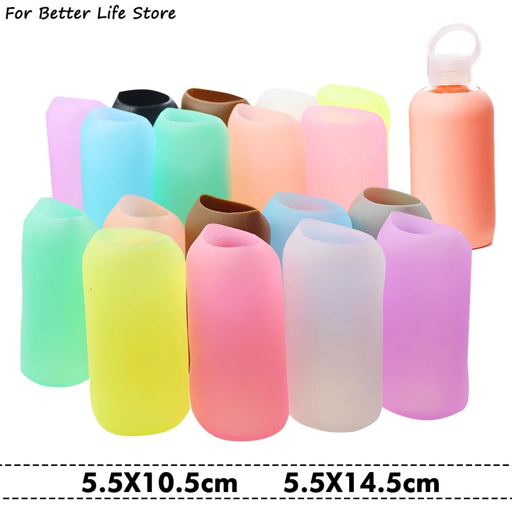 

1Pc Silicone Protective Cup Cover Straight Cylinder Thermos Non Slip Glass Water Baby Bottle Anti Scalding And Heat Insulation