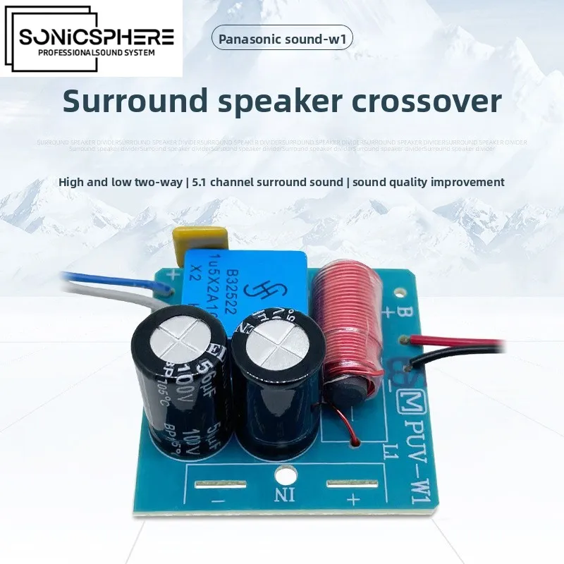 Center Speaker Frequency Divider 2 Way High Low HiFi Audio Crossover for Sound System Modification