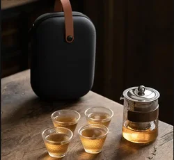 Glass Kung Fu Tea Set Tea Pot and Cup Set Portable Travel Tea Sets Outdoor Tea Making Utensils Teapot Teacup Tea Making Tools