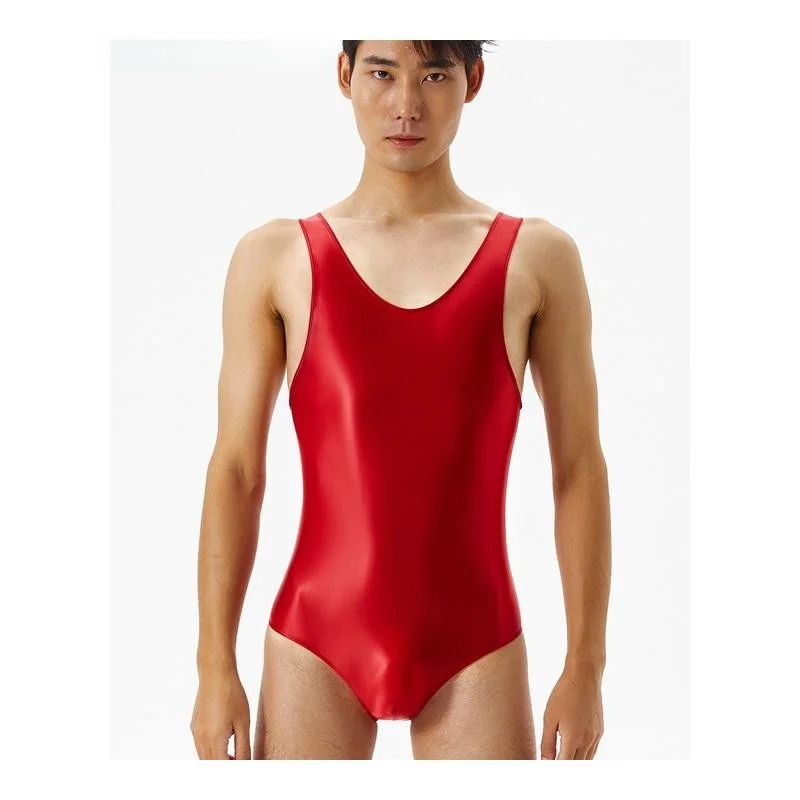 

Men's Smooth Satin-Like One-Piece Suit Tight Sexy Large Size Workwear Cross-Border Best-Selling Item Y-urok Disposable Tableware