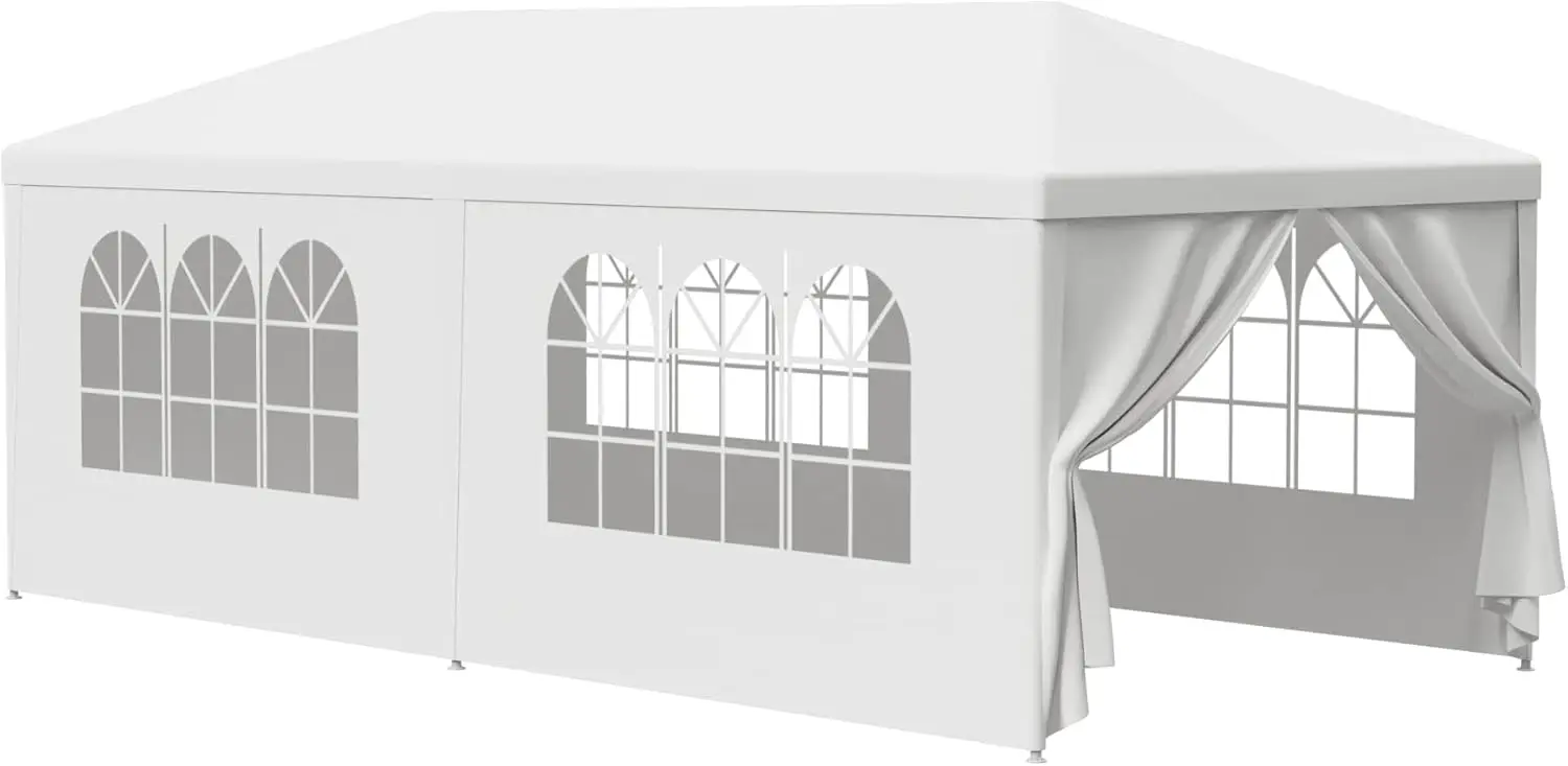 10 x 20 Outdoor Party Wedding Tent Canopy Camping Gazebo Storage BBQ Shelter Pavilion, 6 Removable Sidewalls (10x20)