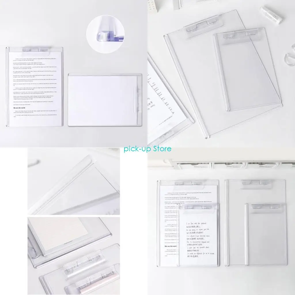 

Q5WA Буфер обмена Сверхмощный акриловый прозрачный буфер обмена Прозрачный клипборд с низкопрофильным зажимом для офисной