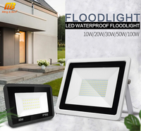 MINGBEN 10W 20W 30W 50W 100W LED Flood Light Outdoor IP66 Waterproof 220V White Black for Garden Spotlight Exterior Wall