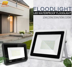 MINGBEN-Projecteur LED Imperméable Conforme à la Norme IP66, Éclairage d'Extérieur à Large Faisceau, Disponible en Blanc et Noir, Idéal pour un Jardin ou un Mur, 10/20/30/50/100W, 220V