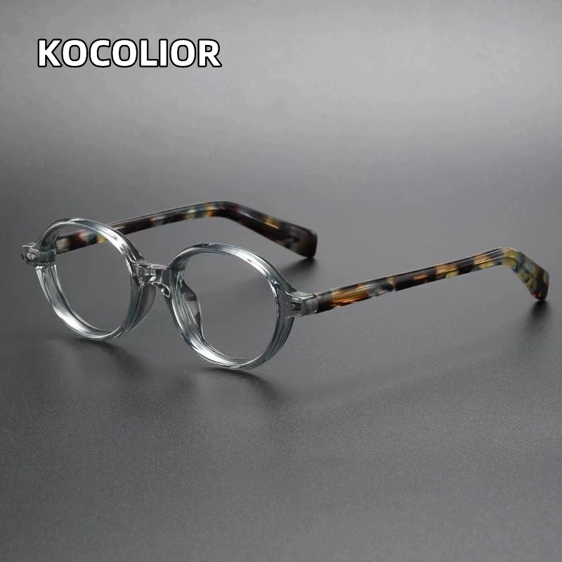 KOCOLIO Fashion Anti Blue Light Glasses Retro Oval Art Myopia Optical Glasses Frame Men's Women's Elliptical Small Frame Eyewear