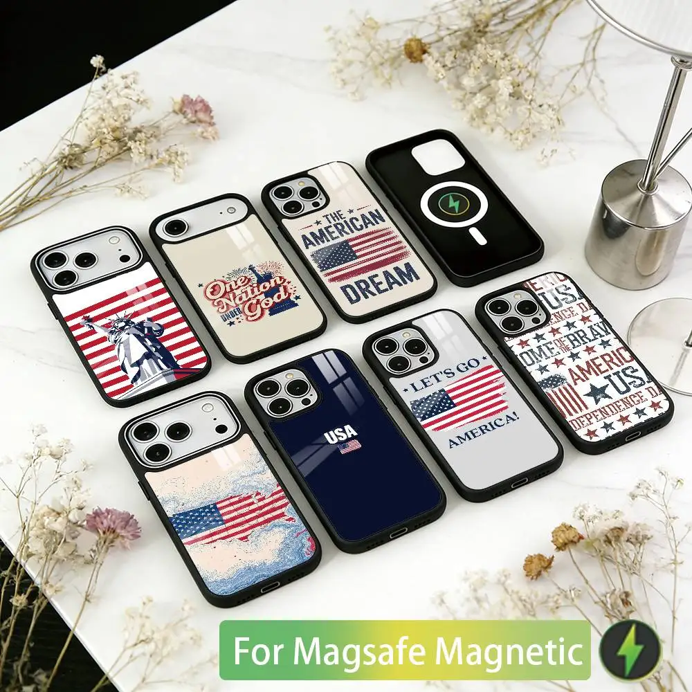 The Culture of the American Flag Phone Case For iPhone17,16,15,14,13,12,11 Plus,Pro Magnetic For Magsafe Wireless Charging