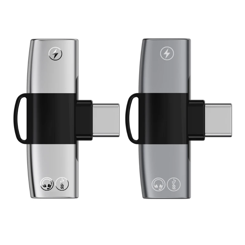 

1PC 2 in 1 USB C Adapter,Type C Male to 2 Female Splitter Support Fast Charging & Headphone Stereos Connecting