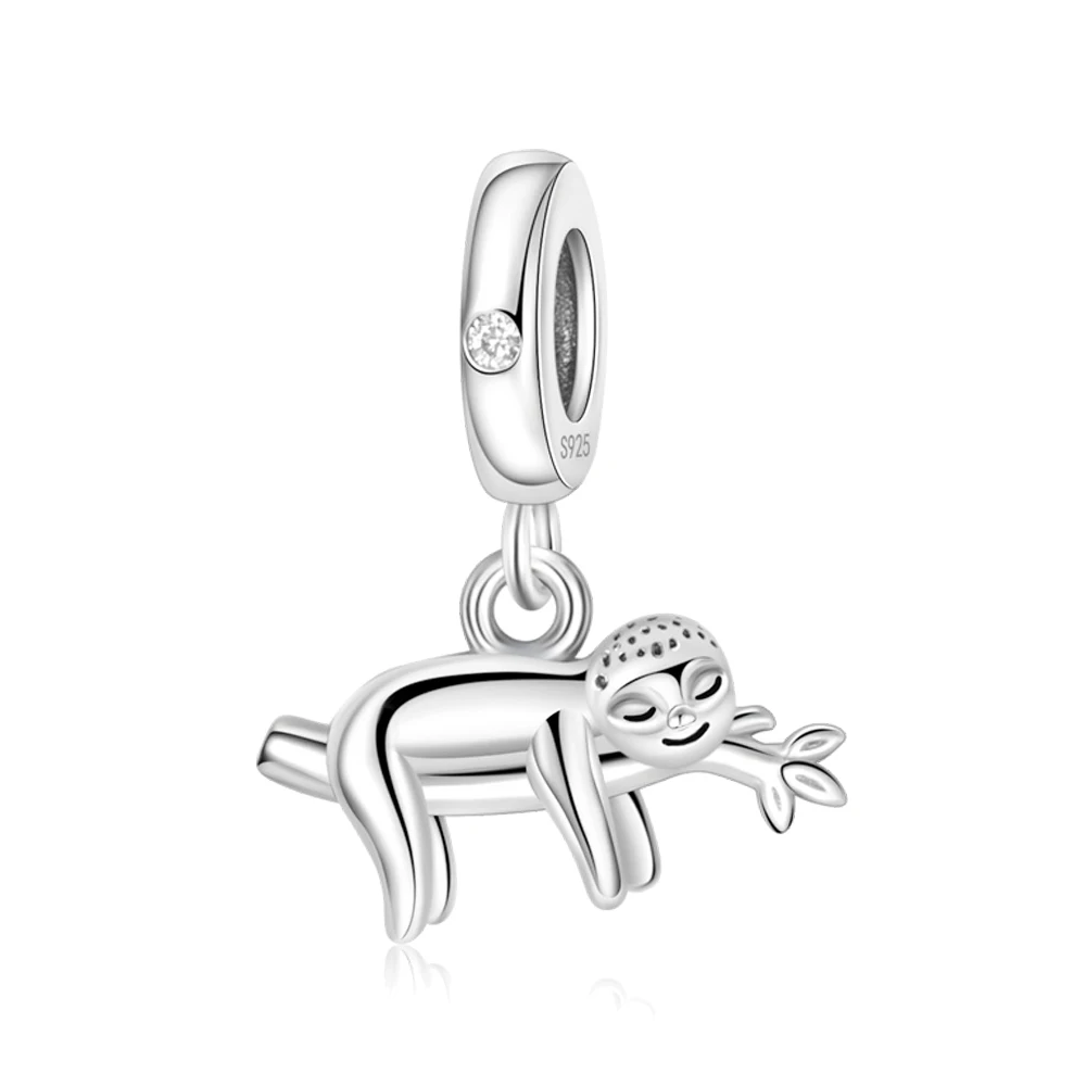 Pan Charms Original Hanging Sloth Dangle Charm Bracelet Pendant Jewelry