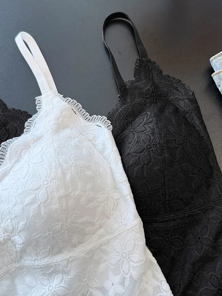 Gilet con cinturino in pizzo da donna Nuovo 2025 con imbottitura sul petto Strato base Bellissimo reggiseno Ba Intercato Capispalla irt Commute Sle ort...