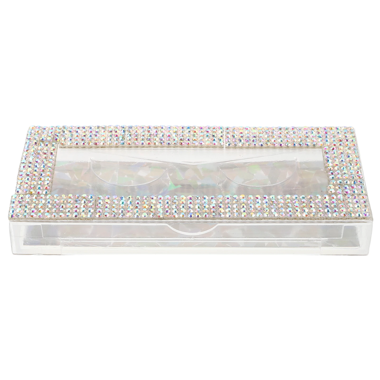 

Diamond-encrusted False Eyelashes Box Glue Pallet Holder Rectangle Storage Case