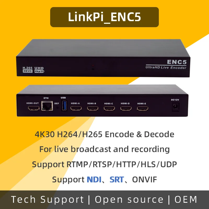 

[ENC5] HDMI Encoder Decoder 4K 1080P NDI SRT RTMP RTSP Live stream IPCam