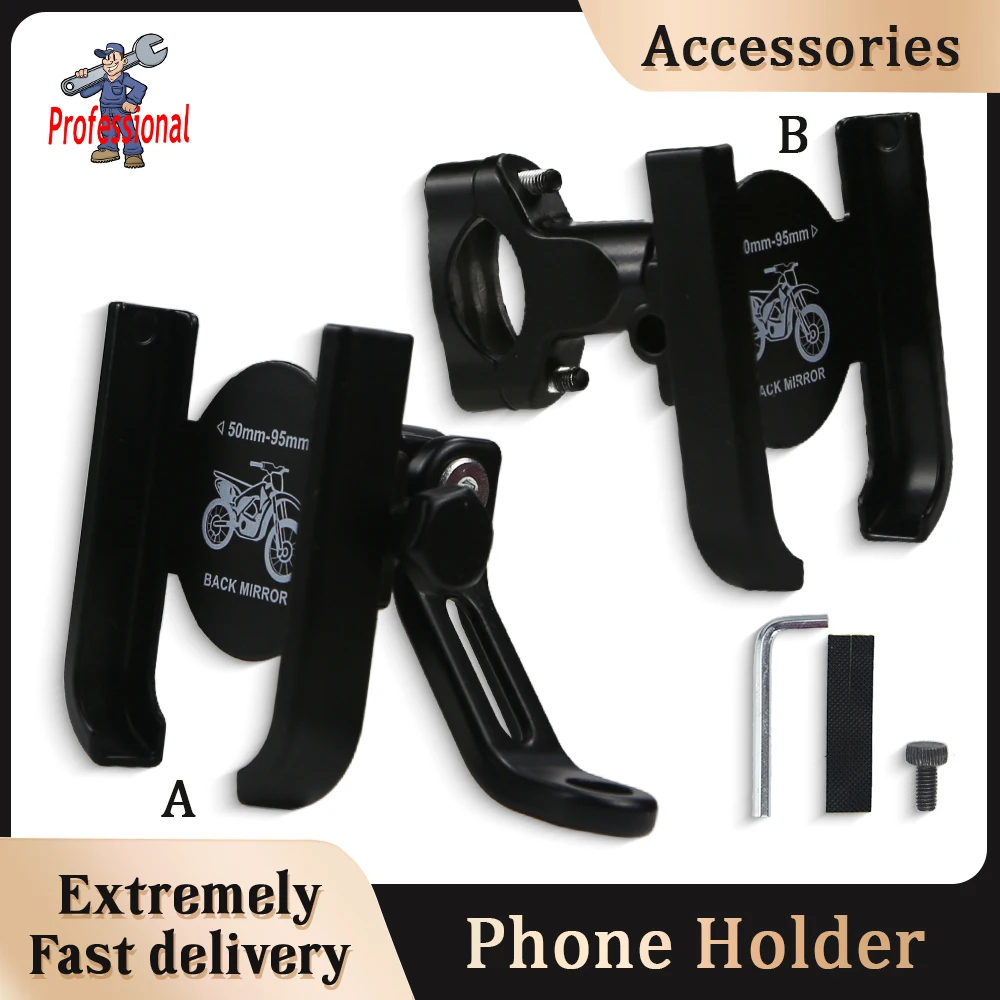 

Aluminum Alloy Motorcycle Bike Phone Holder GPS Bracket Rear View Mirror Mount Clip Moto Mirro Handlebar Mount For Xiaomi iPhone