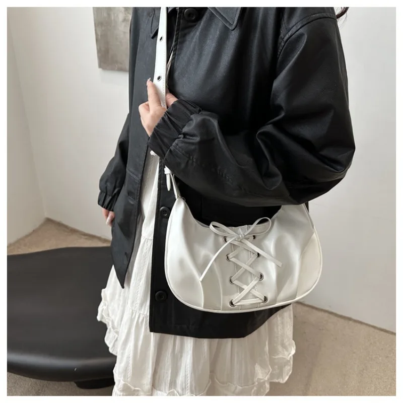 

Trendy Bowknot Bow Handbag Balletcore Crossbody Bag Bow Tie Shoulder Bag Korean Style PU Leather Underarm Bag Streetwear
