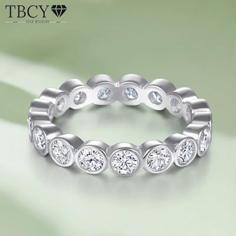 

TBCYD 3mm Round Cut D Color Moissanite Rings For Women With GRA S925 Silver Wedding Diamond Eternity Band Fine Jewelry Wholesale