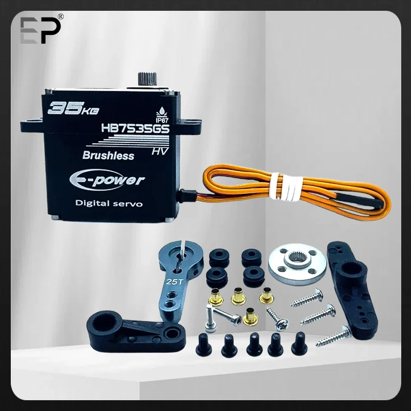 

Бесщеточный сервопривод E-Power 35 кг HB7535GS Monster Torque 0,07 s, высокоскоростной магнитный водонепроницаемый цифровой для радиоуправляемых моделей автомобилей 1/8 1/10