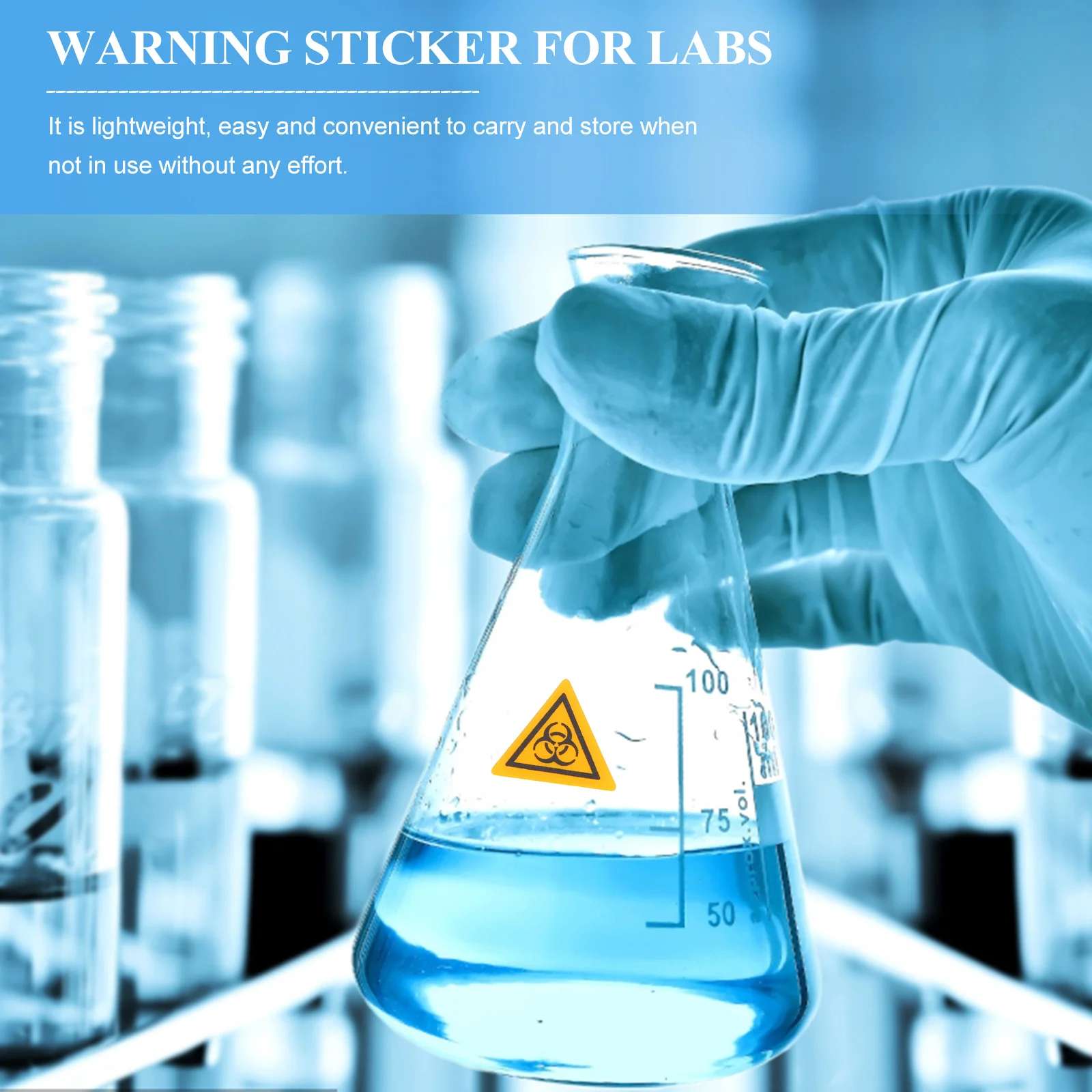 10pcs Biological Safety Sign Label Sticker Durable Warning Decal For Laboratory Use Caution Sticker Labs Warning Label