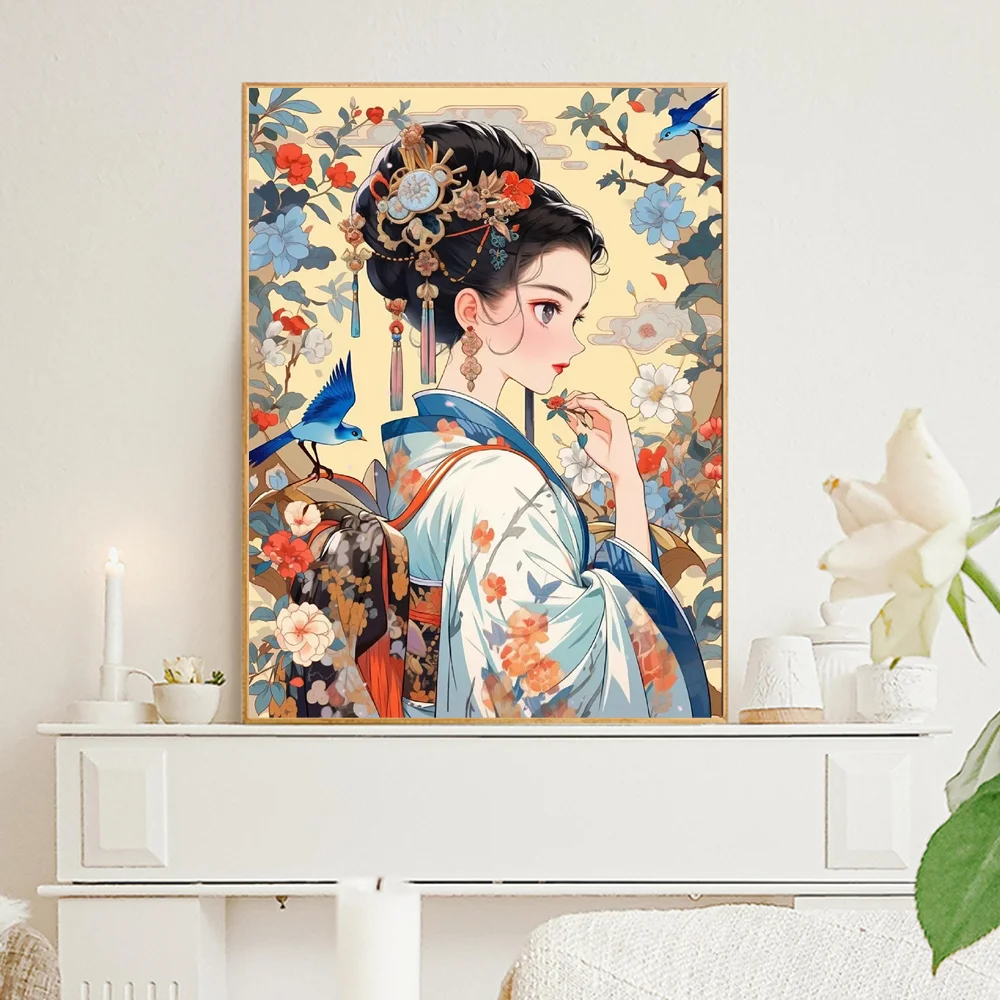 Fairy Dust AB Diamond Painting 2024 Chinese Ancient Style Girls Full Diamond Mosaic Embroidery Kits Home Decor Cartoon Art Gift