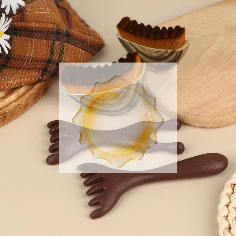 

Лимфодренажная контурная щетка для сухого массажа лица с массажной расческой, массажер для лимфодренажа и коррекции овала лица, уход за кожей лица