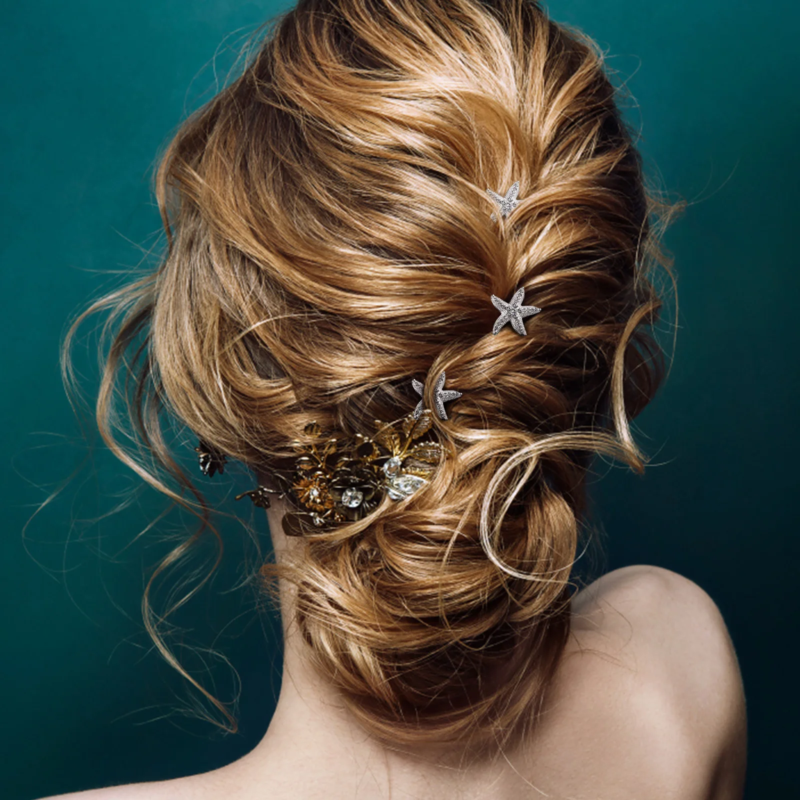 

12Pcs Star Shaped Rhinestone Hairpins Lightweight Bridal Hairpins for Wedding Prom Party Hair Styling Accessories for Women