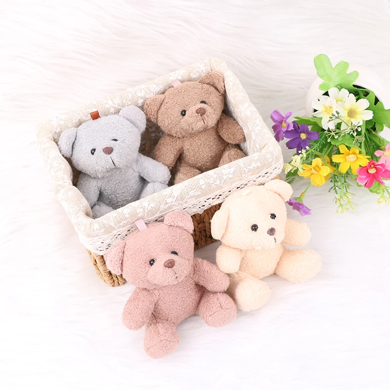 10cm Cute Teddy Bear Plush Toy Dolls Patch Bear Soft Stuffed Toy Bear Baby Animals Toy Kids Girls Birthday Wedding Girls Gifts