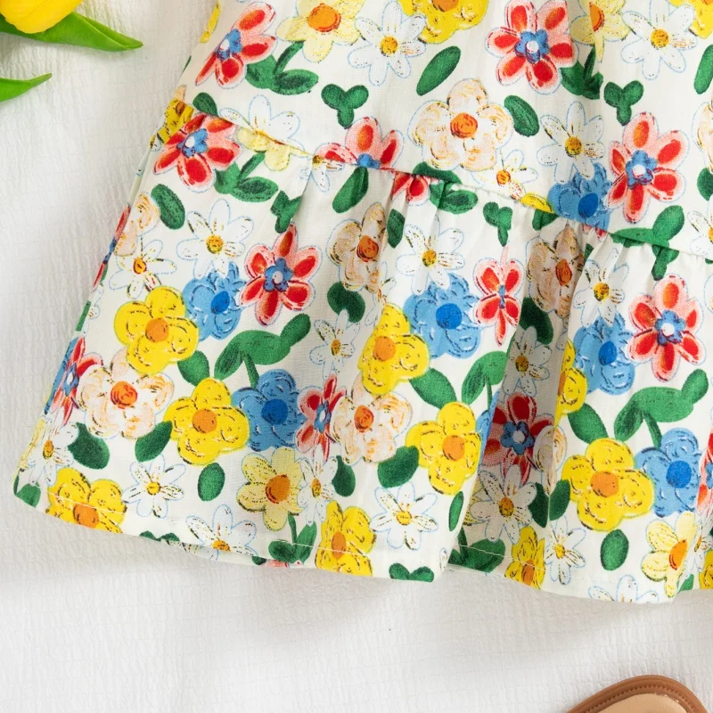 Baby Girl Dress Summer Girl Full Print Flower Cute Dress Cute Girl Princess Dress Baby Girl Clothes