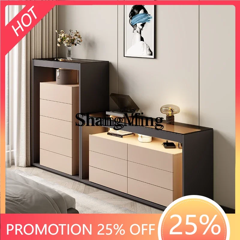 

FGgood-looking solid wood chest of drawers bedroom simple modern wall locker bedside storage cabinet