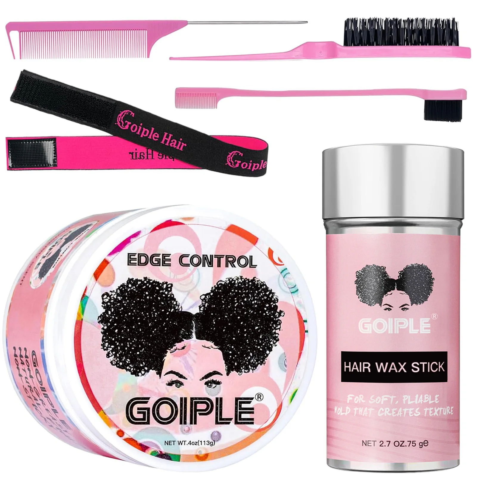 Edge Control Hair Styling Kit Strong Hair Styling Hold no Sticky Styling Wax Floral Scent Hair Wax Stick Smooth Edges