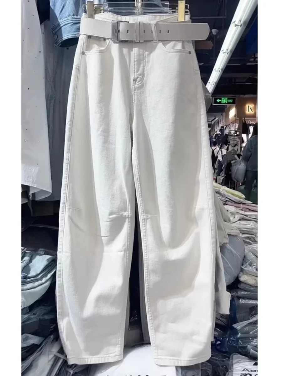 

Summer Thin High Waist Wide Leg Jeans Women plus Size Slimming Versatile Banana Pants Straight Cut Trousers for Young Women