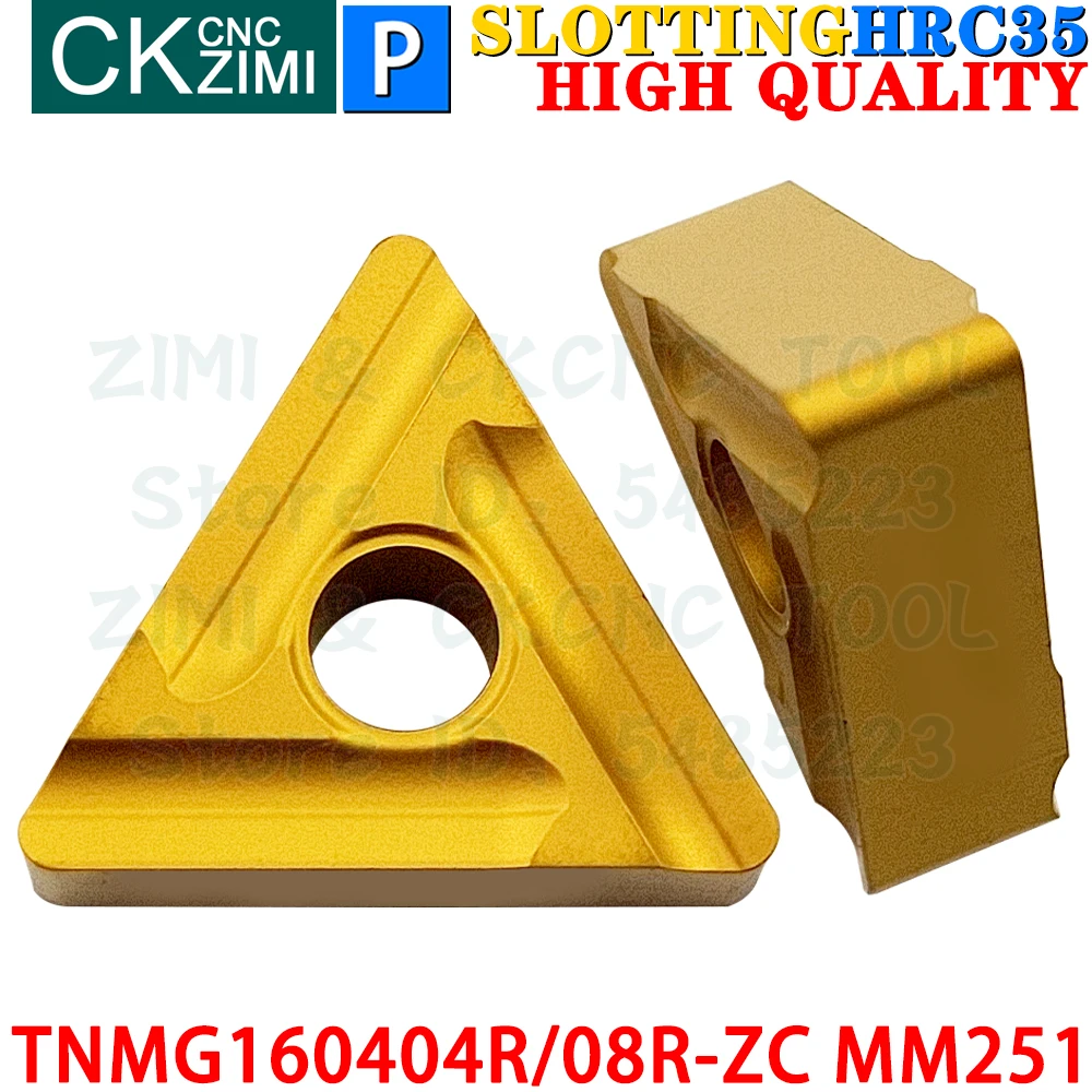 TNMG160404R-ZC MM251 TNMG160408R-ZC MM251 Carbide Inserts Slotting Grooving Inserts Turning tools inserts CNC Metal Lathe Tools