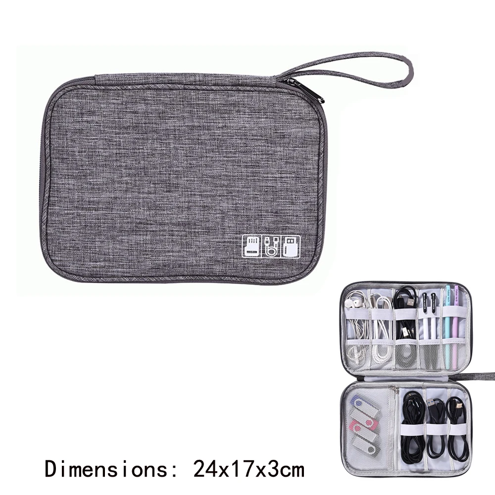 Draagbare reiskabel organizer case kabel opbergtas waterdichte digitale elektronische accessoires organizer voor USB-oplader plug