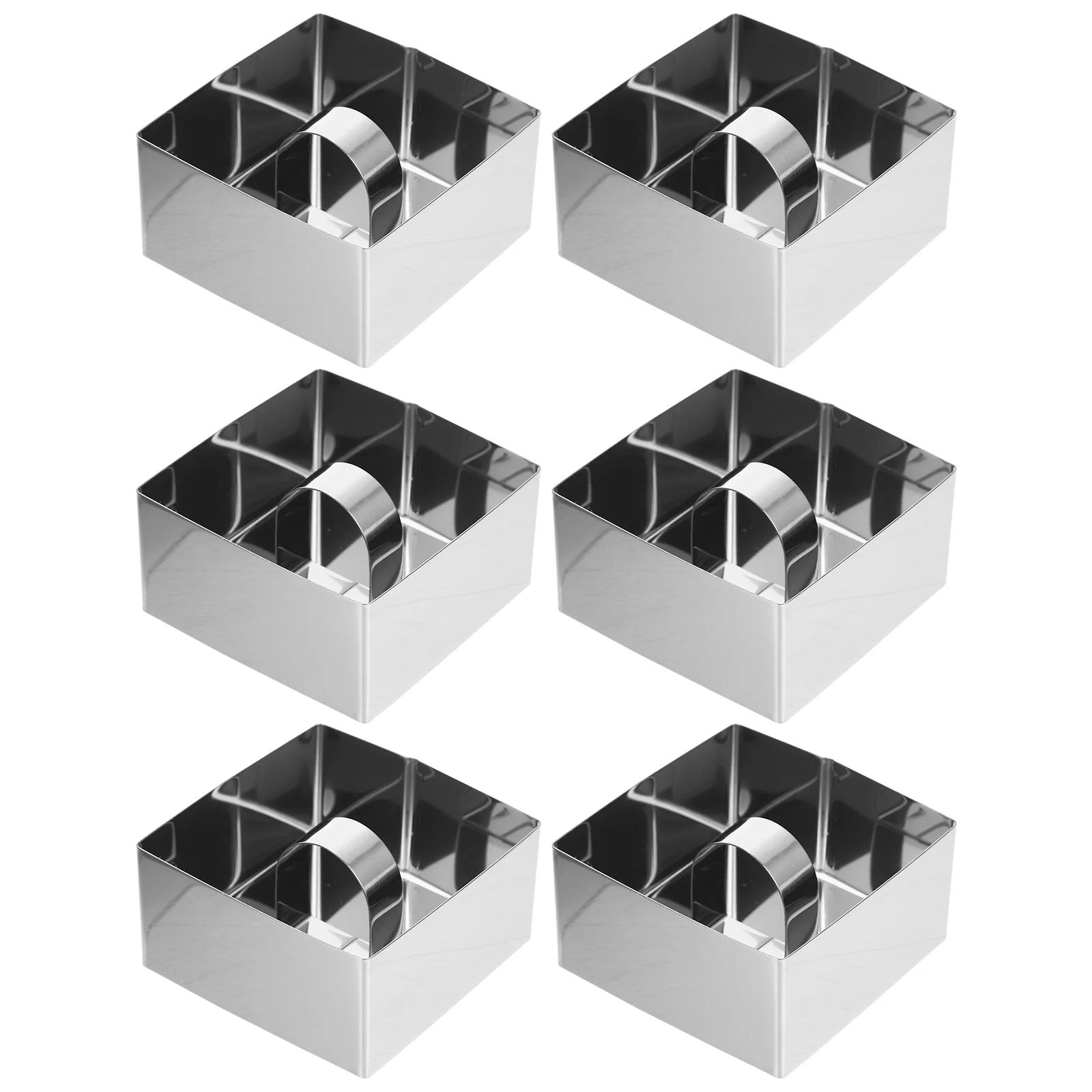 

6 Sets Pins Small Mousse Circle Baking Tools Biscuit Cookies Square Mold Stainless Steel Ring