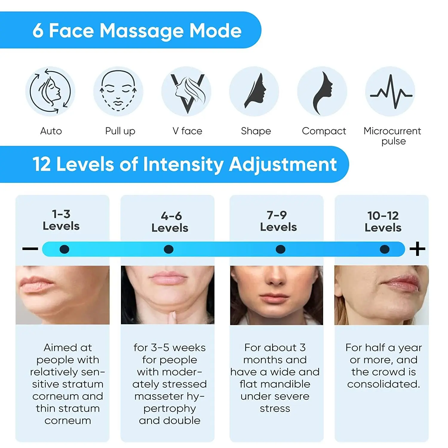Micro current plastic face intelligent V-face beauty instrument facial lift massage facial slimming vibration massage