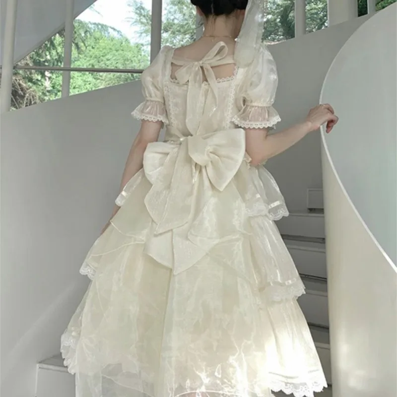 French Style Female Birthday Party Little Dress Daily Wearable Engagement White for Women Summer