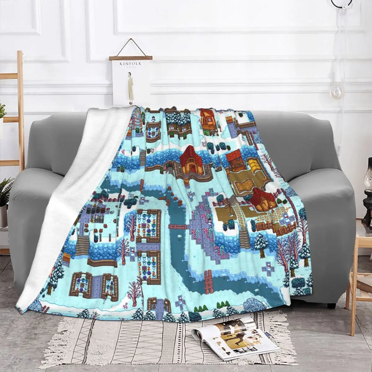 Stardew Valley House Map Blanket Flannel Decoration Cartoon Anime Super Soft Throw Blankets for Bedding Outdoor Bedspread