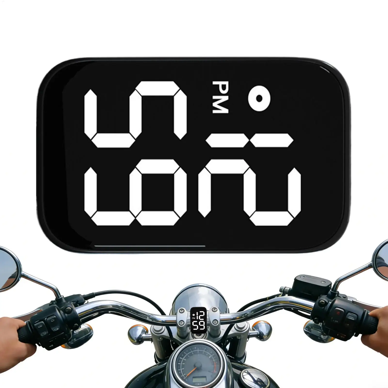 Clock for Car Luminous Waterproof Digital Vehicle Watch LED Screen Stick on Clock for Car Dashboard Interior Motorcycle Boat