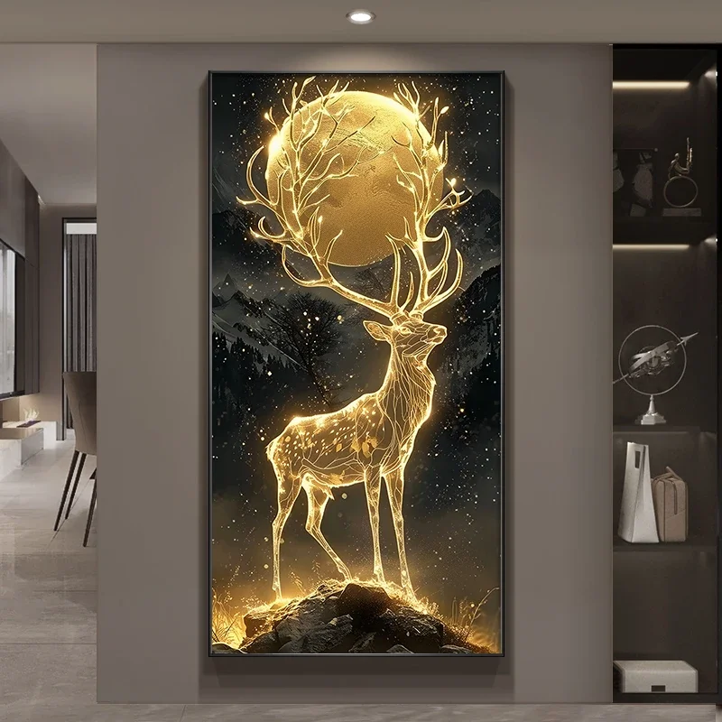 For Luxury LED Crystal Porcelain Wand Lampe Für Innen Wohnzimmer Corridor Schlafzimmer Deer Home Moderne Dekorieren Hanging Male