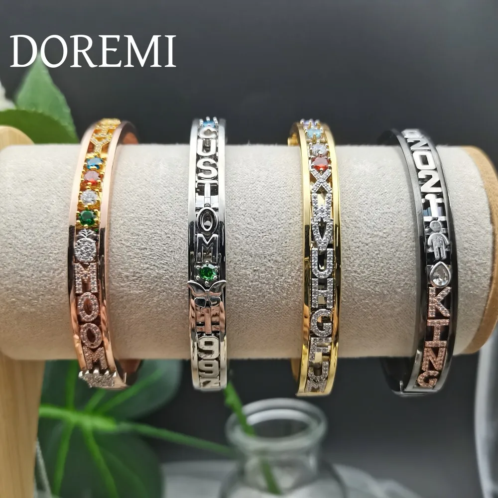 

lateefah DIY Letter Birth Bracelet Variable Letter Slider Women's Bracelet Charm Stone Number Customization Symbol Sliding Charm