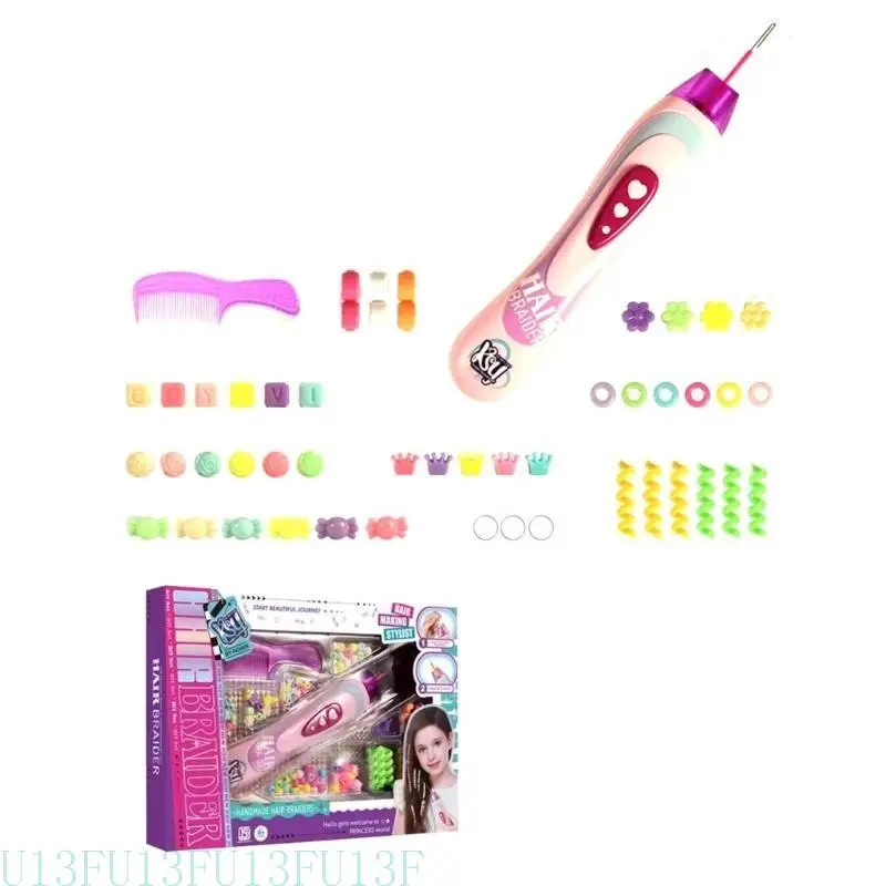 U13f Roleplay Hair Braider Machine pour les enfants Girls Princess Hair Decoration Set super pour le cadeau d'anniversaire fille