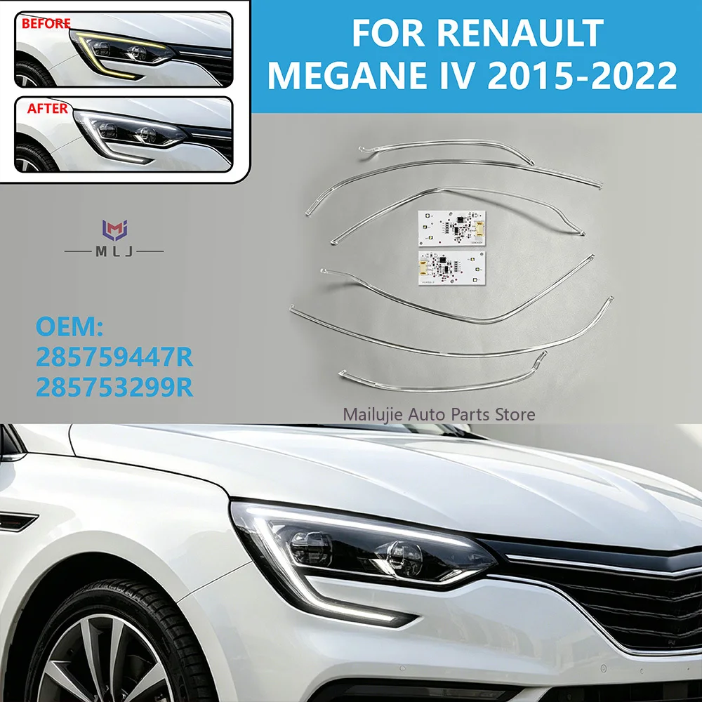 285759447R 285753299R LED DRL Angel Eye Light Guide Strip Chip For Renault Megane IV 2015-2022 Source chip Light Guide Strip