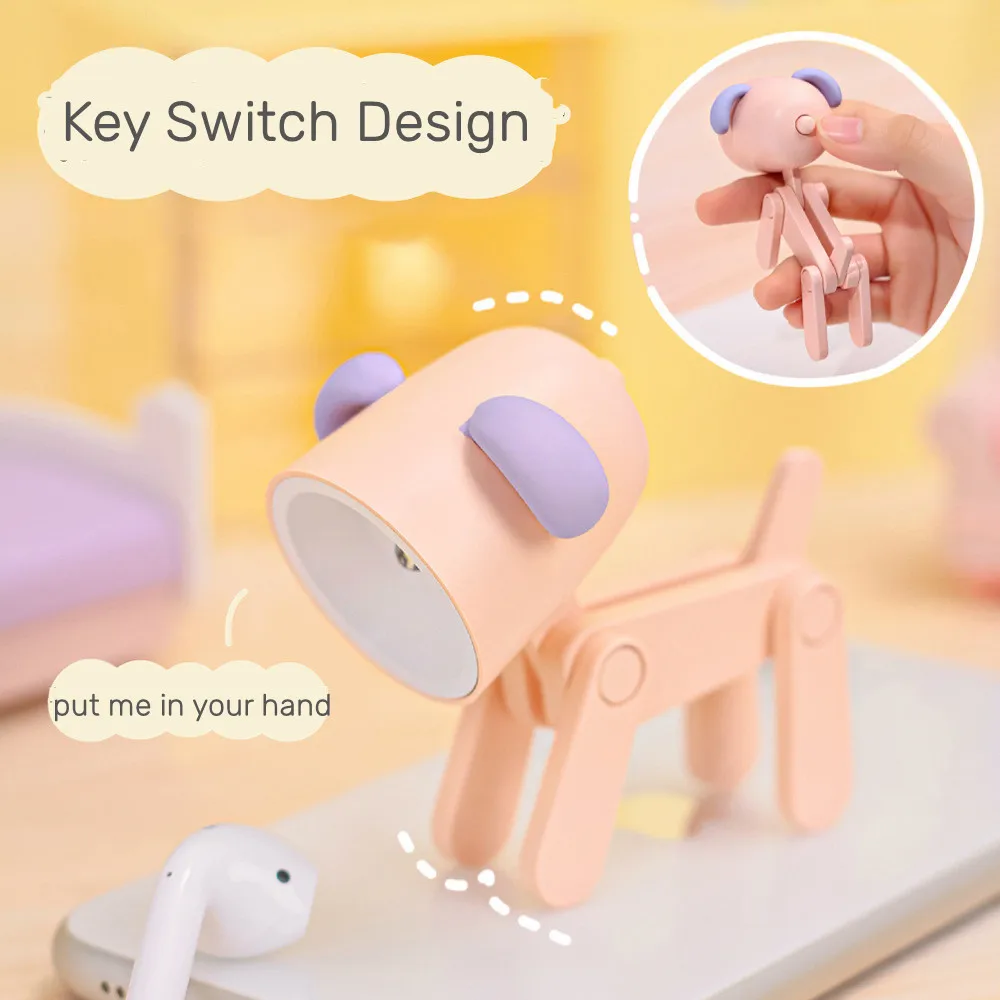 New Creative Led Night Light Decorative Ornaments ins Mini Cute Small Puppy Atmosphere Table Lamp