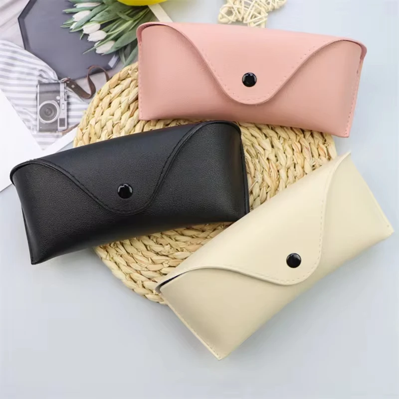 Durable Leather Eye Glasses Sunglasses Hard Case Convenient Lightweight Protector Box Solid Color Pouch Bag Easy To Carry