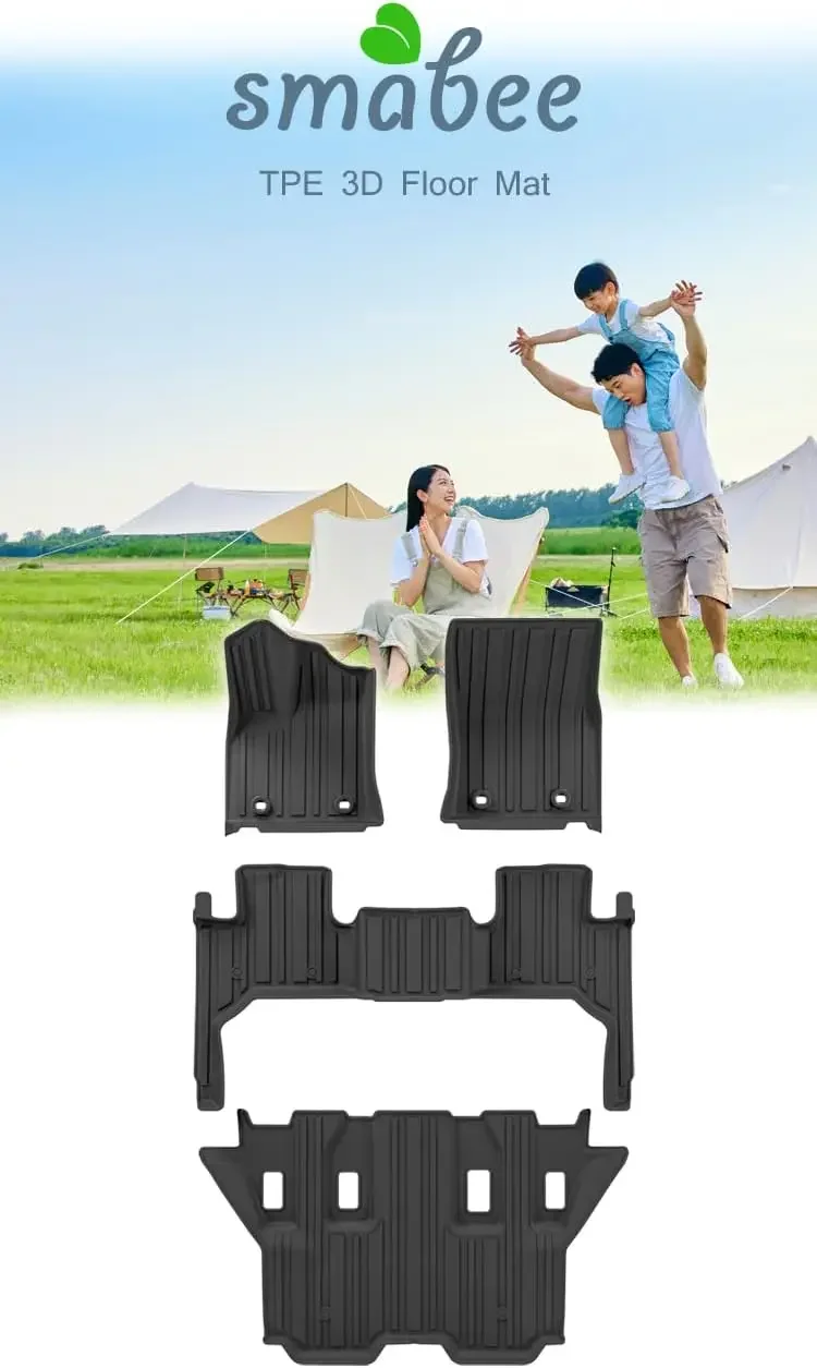 الحصير وبطانة البضائع مناسبة لتويوتا لاند كروزر J300 7 مقاعد LC300 2021-2023 بطانات الأرضية ملحقات حصيرة البضائع TPE جميع الأحوال الجوية