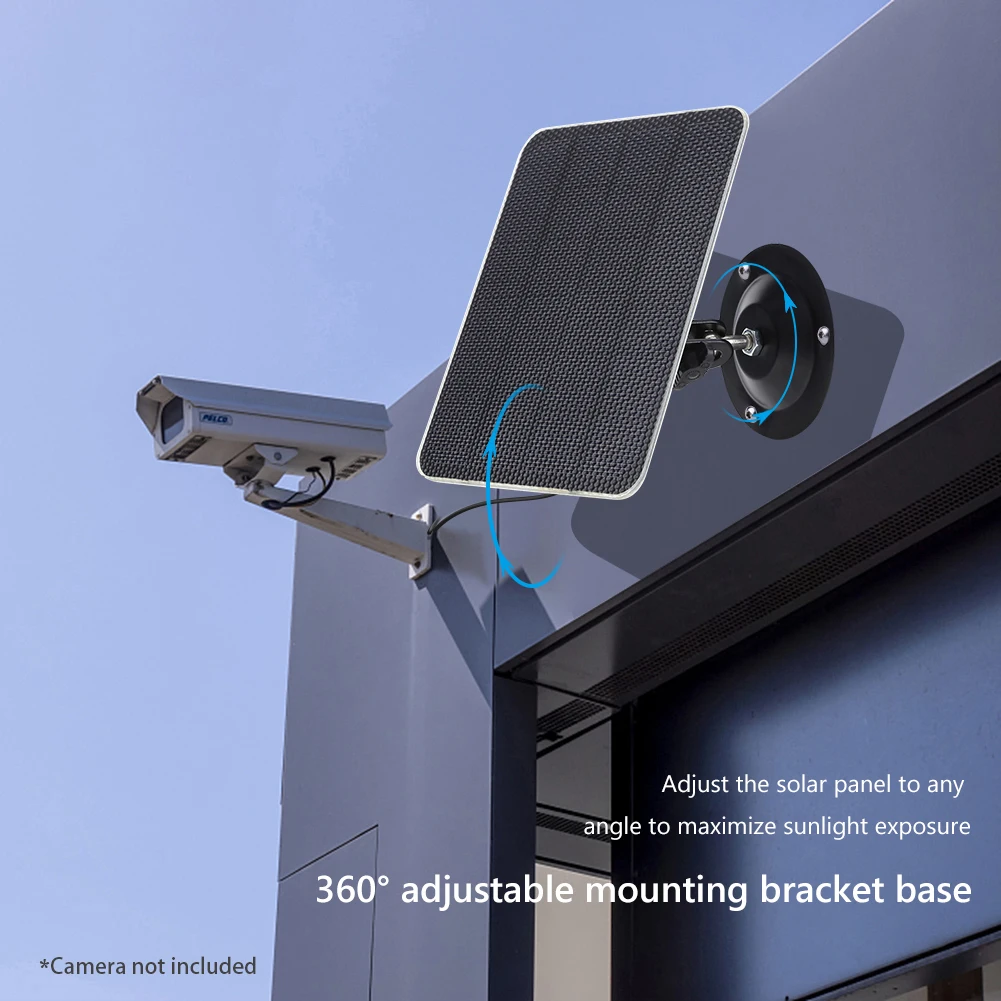 Panel Solar de 10W y 5V, cargador de cámara de seguridad IP, puerto de USB-C, Panel Solar portátil monocristalino, luces impermeables