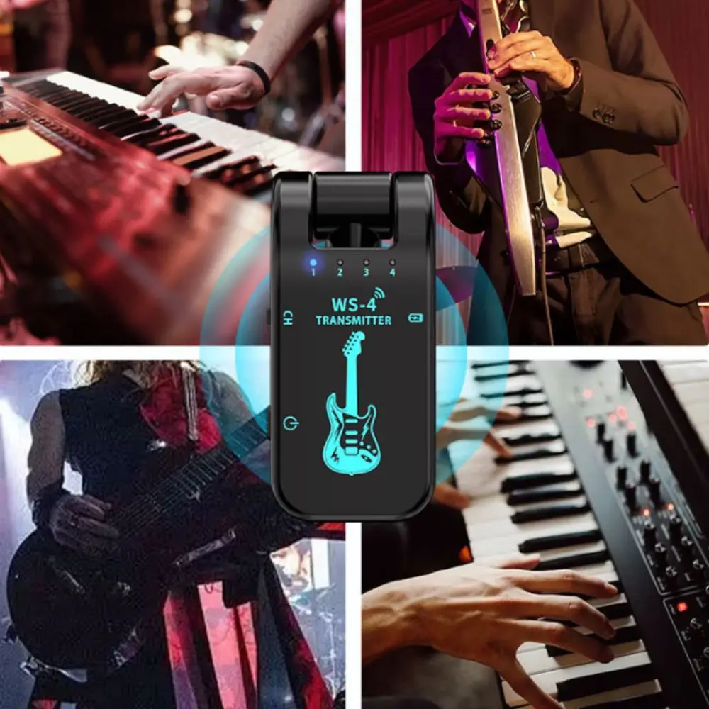 2.4G A8 Guitar Transmitter&Receiver 48K/16bit USB Rechargeable Wireless Guitar Receiver Set Durable Rotatable