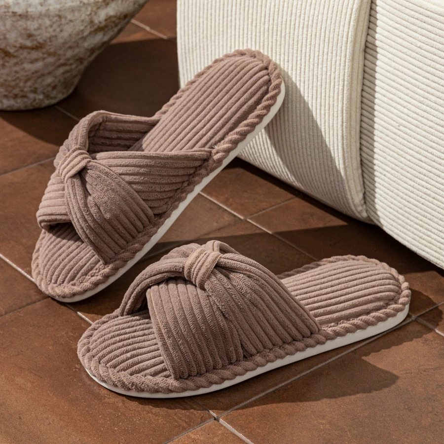 봄과 가을 여성 실내 슬리퍼 패션 귀여운 리본 부드러운 밑창 편안한 통기성 캐주얼 홈 슈즈