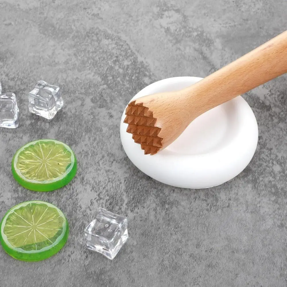 Sturdy Beech Wood Muddler Food Safe Heavy Duty Fruit Tea Pounding Stick Wear-resistant Durable Ice Crusher Kitchen Masher