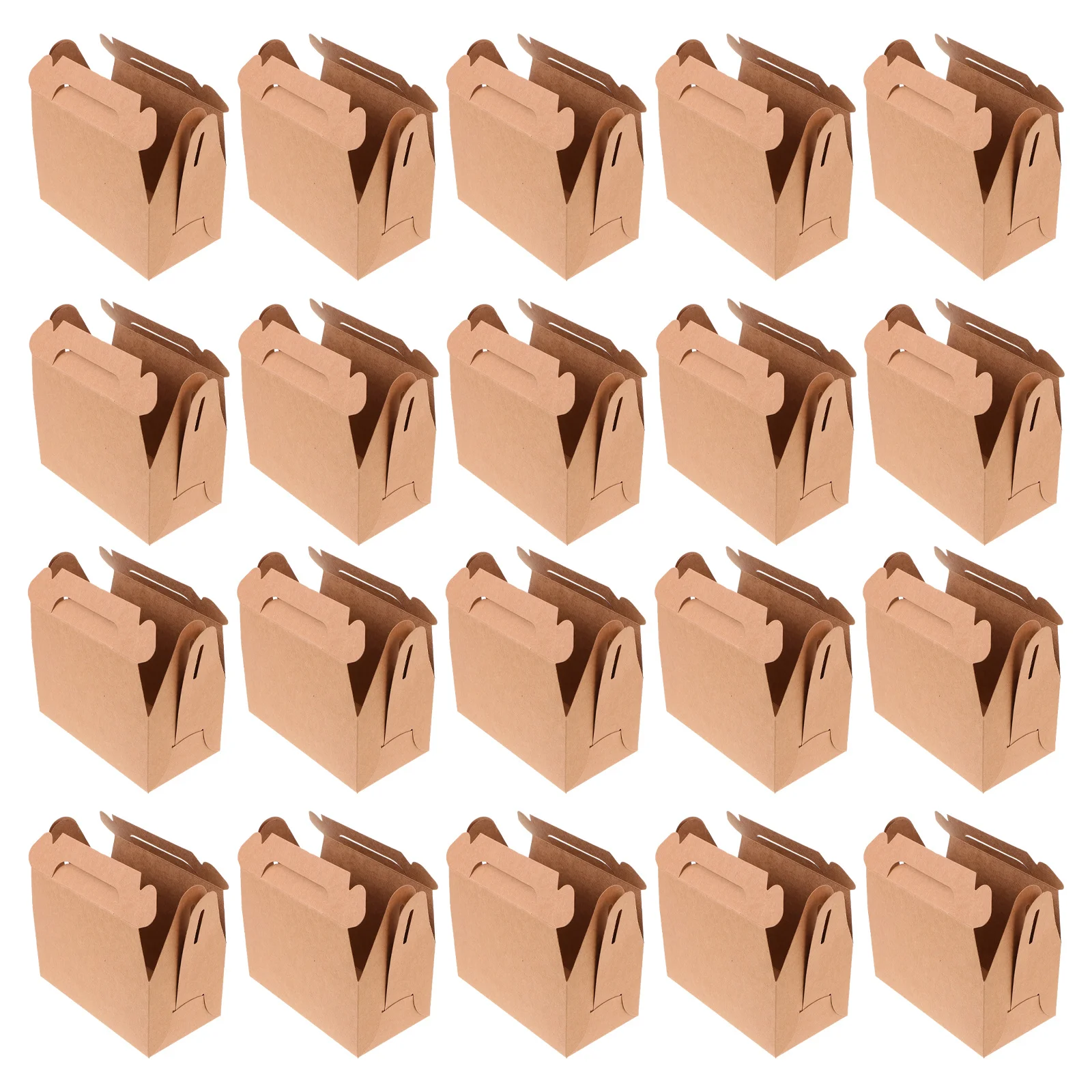 20Pcs Paper Cake Boxes Portable Handled Cake Container for Bakery Home Cakes Cupcakes Food Storage Candy Box Baked Food Box