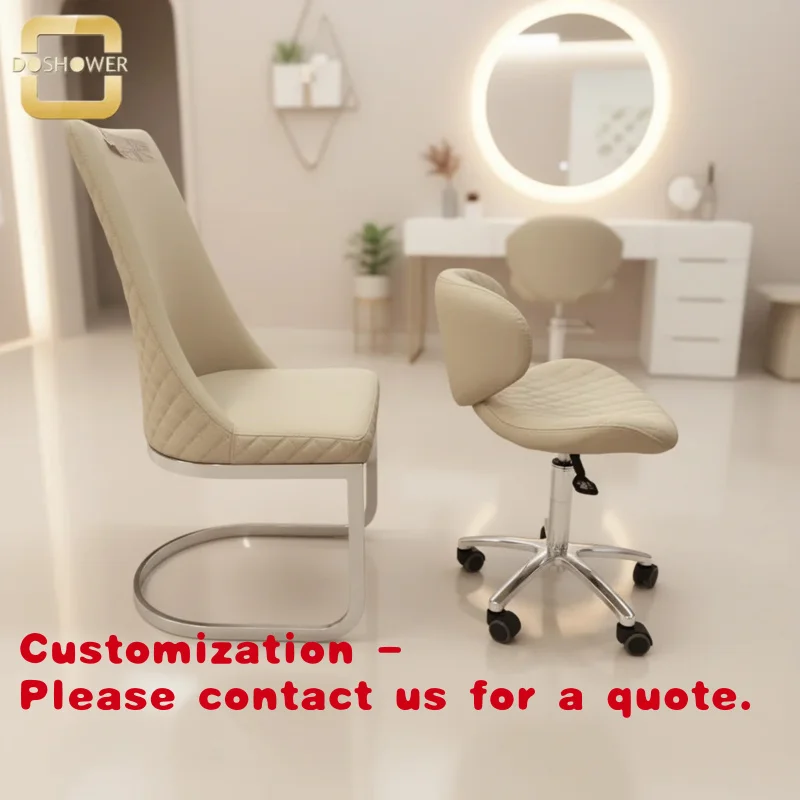 

Customize.White Salon Modern Furniture of Salon Customer Chair and Stool with High Quality Leather Office Hair Salon Chair S